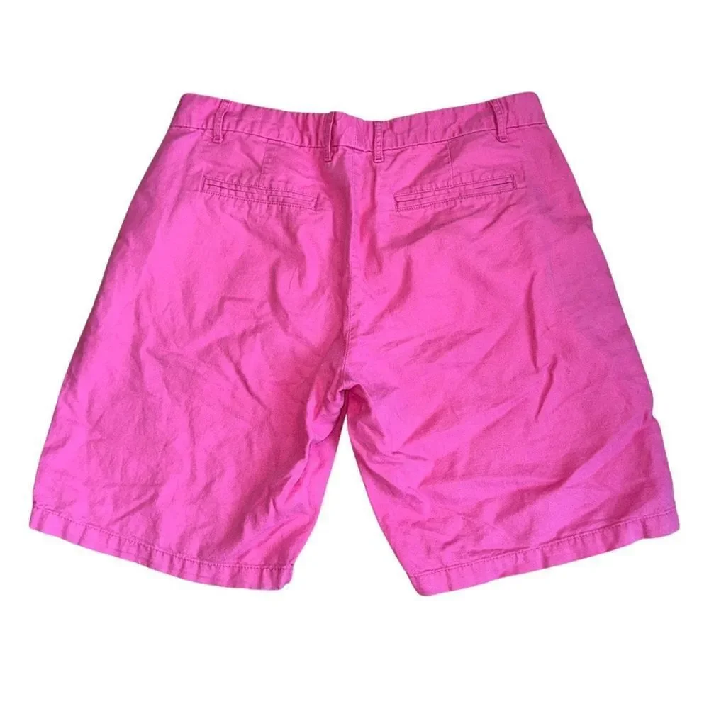 Gap Women's  'The Boyfriend Roll-Up' Linen Cotton Blend Shorts in Pink - Size 4